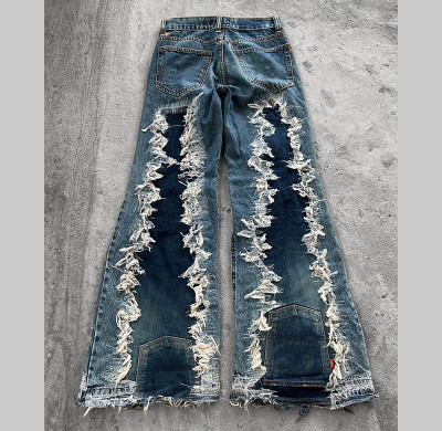 Custom Vintage Distressed Flare Jeans – Boutique Exclusive