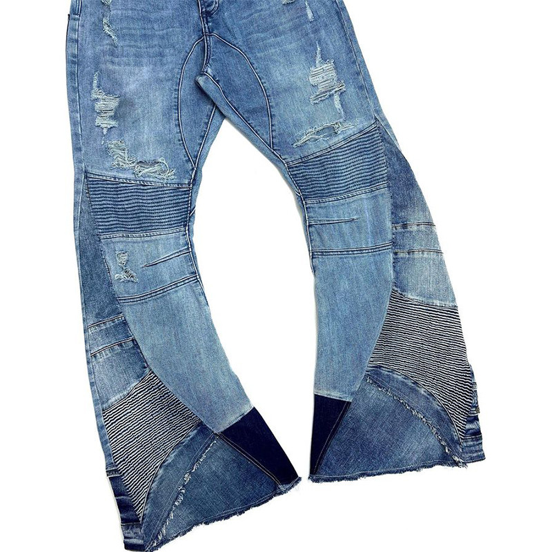 distressed moto jeans