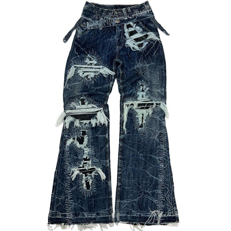 Embroidered stitching jeans