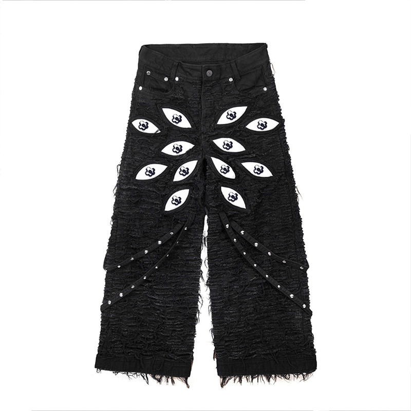 White Eye Appliqué Jeans