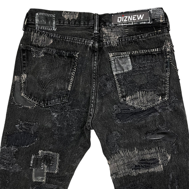 handcrafted black denim