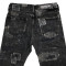 Custom Punk-Inspired Black Denim Jeans – Distressed, Embellished, and Designed
