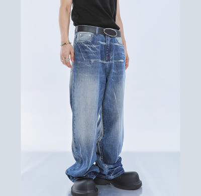 Maßgefertigte Jeans mit weitem Bein und Vintage-Waschung – Übergroße Passform | Blank Wholesale