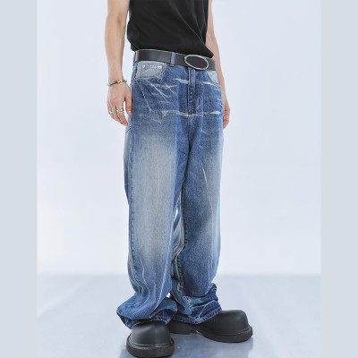 Maßgefertigte Jeans mit weitem Bein und Vintage-Waschung – Übergroße Passform | Blank Wholesale