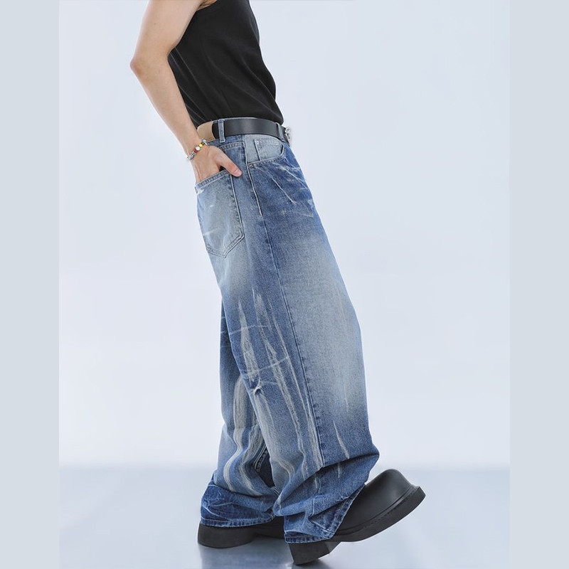 Custom wide-leg jeans