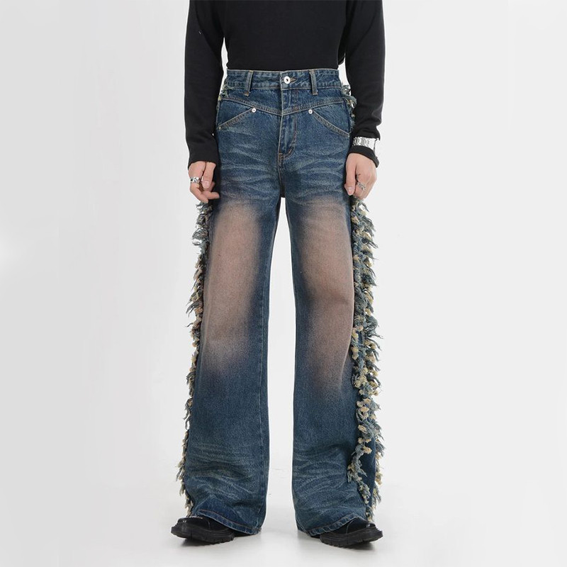 Fringe denim jeans