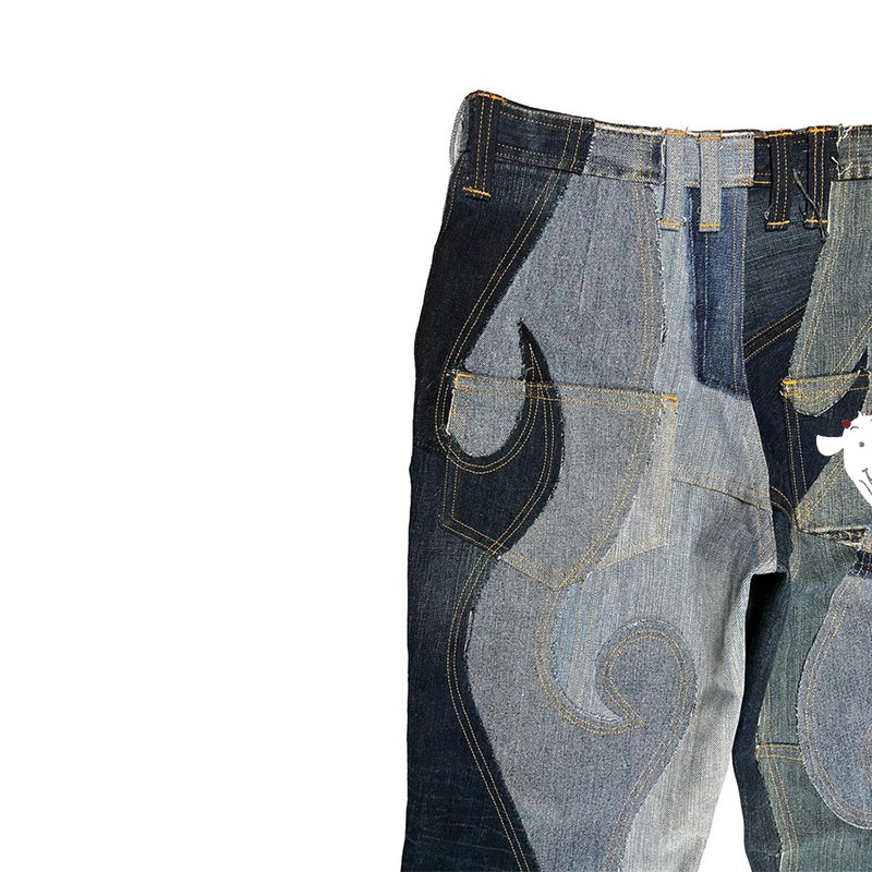 Multi-tone denim jeans