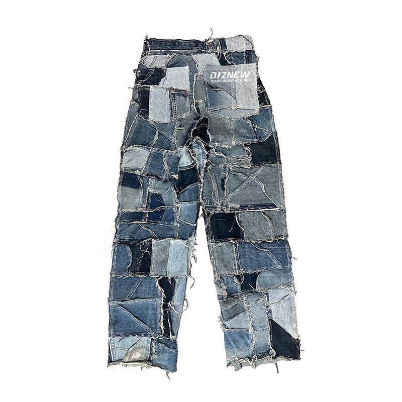 Boutique luxury patchwork denim