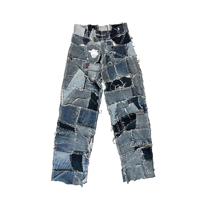 Custom vintage patchwork jeans