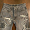 Custom Extreme Distressed Black Denim Jeans – Avant-Garde Statement