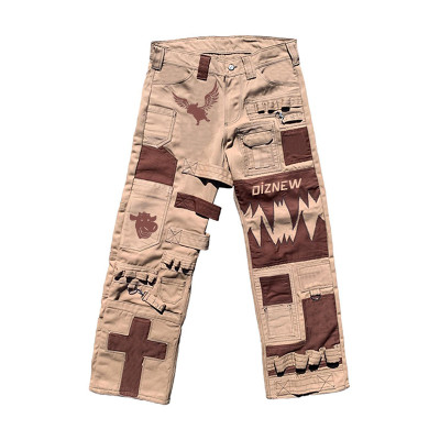Custom Embroidered Patch Cargo Pants – DiZNEW Designer Streetwear