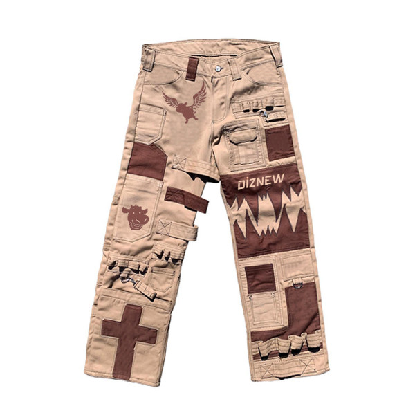 Custom Embroidered Patch Cargo Pants – DiZNEW Designer Streetwear