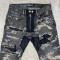 Custom Distressed Patchwork Denim Jeans with Embroidered Stitching Patches – DiZNEW
