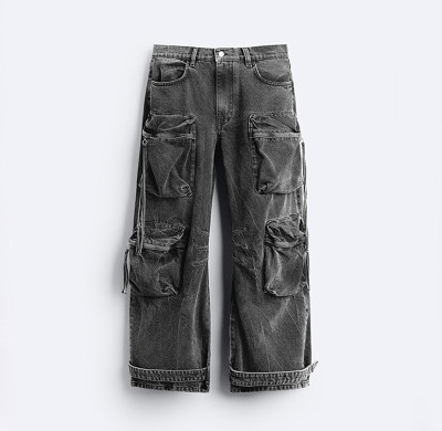 Custom Vintage Washed Cargo Pants with Multi-Pocket Design – DiZNEW