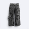 Custom Vintage Washed Cargo Pants with Multi-Pocket Design – DiZNEW