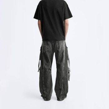 Custom Vintage Washed Cargo Pants with Multi-Pocket Design – DiZNEW
