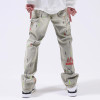Custom Splashed Paint Washed Denim Jeans – High-Street Fashion