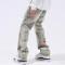 Custom Splashed Paint Washed Denim Jeans – High-Street Fashion