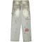 Custom Splashed Paint Washed Denim Jeans – High-Street Fashion