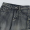 Custom Vintage Washed Distressed Fashion Patchwork Wide-Leg Denim