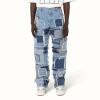 Custom Baggy Cotton Patchwork Distressed Denim Jeans Brief Description