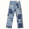 Custom Baggy Cotton Patchwork Distressed Denim Jeans Brief Description