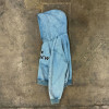 Custom Wholesale Bleach Washed Denim Jacket Hoodie with Embroidered Logo