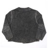Custom Vintage Washed Denim Work Jacket with Button Closure