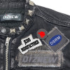 Custom DIY Punk Denim Jacket with Metal Studs & Embroidered Patches