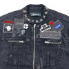 Custom DIY Punk Denim Jacket with Metal Studs & Embroidered Patches