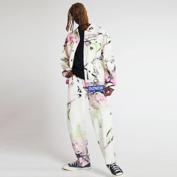 Wholesale Custom Cotton Digital Printing Jeans – Graffiti Streetwear