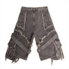 Custom Cotton Patchwork Distressed Denim Shorts – Wholesale