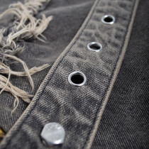 Custom Cotton Patchwork Distressed Denim Shorts – Wholesale