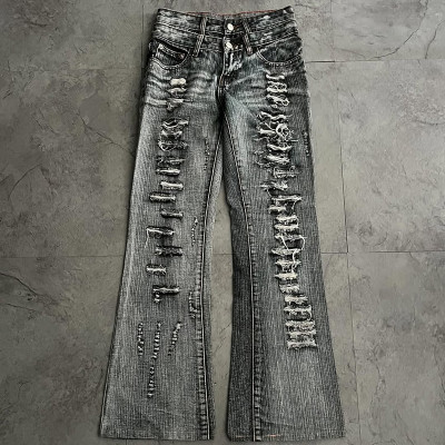 Custom Double Waist Distressed Denim Jeans – Wholesale