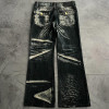 Custom Vintage Whiskered Denim Jeans – Handcrafted for High-End Fashion