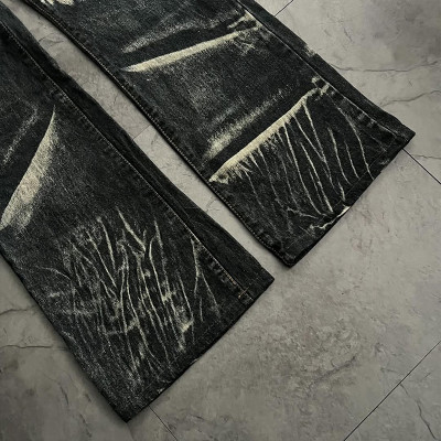 Custom Vintage Whiskered Denim Jeans – Handcrafted for High-End Fashion