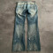 Custom Zipper Whiskered Denim Jeans – High-End Street Style