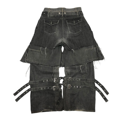 Custom Avant-Garde Layered Denim Pants – High-Fashion Statement Piece