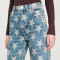 Custom Women’s Jacquard Denim Wide-Leg Jeans – Luxury Wholesale