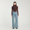 Custom Women’s Jacquard Denim Wide-Leg Jeans – Luxury Wholesale