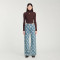 Custom Women’s Jacquard Denim Wide-Leg Jeans – Luxury Wholesale