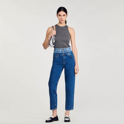 Custom Women’s Double-Waist Denim Jeans – Trendy Slim Jeans Wholesale