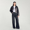 Maßgefertigte Damenjeans mit weitem Bein und Strass – Luxus-Denim-Großhandel