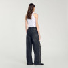 Maßgefertigte Damenjeans mit weitem Bein und Strass – Luxus-Denim-Großhandel