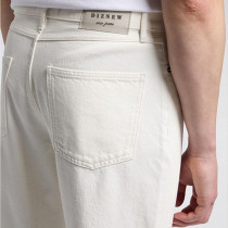 Custom White Blank Straight-Leg Minimalist Denim Jeans