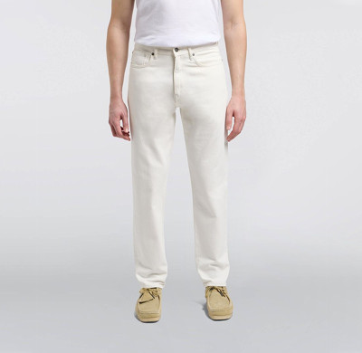 Custom White Blank Straight-Leg Minimalist Denim Jeans