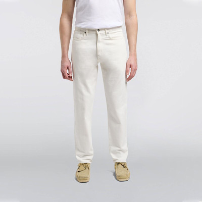 Custom White Blank Straight-Leg Minimalist Denim Jeans