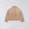 Custom Brown Blank Cropped Denim Jacket