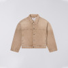 Benutzerdefinierte braune Blanko-Crop-Jeansjacke
