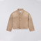Custom Brown Blank Cropped Denim Jacket